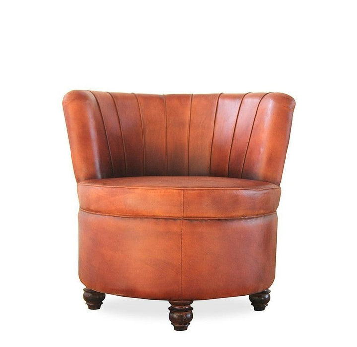 Buy Lounge Chair - Detroit Leather Chair | Round Cushion Seat For Home Decor by Home Glamour on IKIRU online store