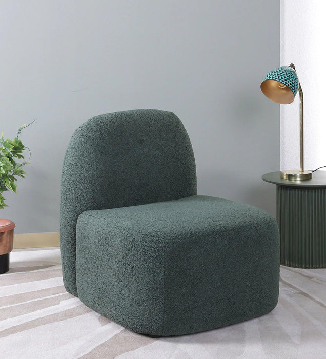 Buy Lounge Chair - Moon 1 Seater Modern & Boucle Finish Eco friendly Fabric chair In Green Color by Furnitech on IKIRU online store