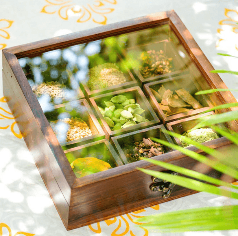 Buy Masala Box - Chakor Wooden Masala Daani | Storage Box With Lid For Home & Kitchen by Araana Home on IKIRU online store