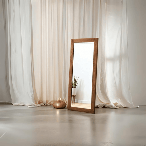 Buy Mirrors - Full Length Rectangular Floor Mirror | Wooden Frame Standing Mirror For Home by The home dekor on IKIRU online store