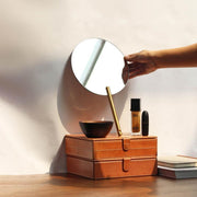 Buy Mirrors - Gold Iron Coated Athena Handle Round Mirror For Home Decor by Muun Home on IKIRU online store