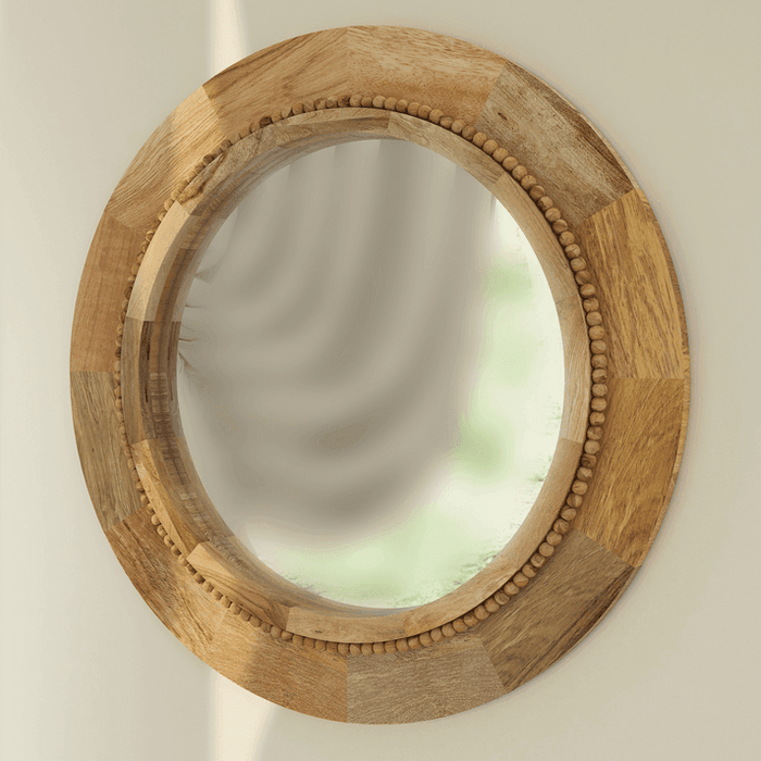 Buy Mirrors Selective Edition - Abacus Round Mirror Natural | Wall Mirror For Bathroom by Objects In Space on IKIRU online store