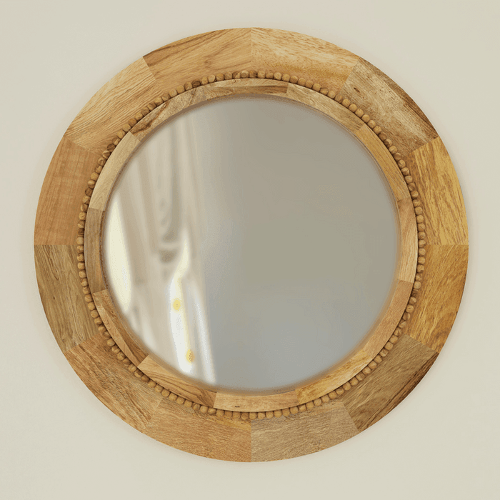 Buy Mirrors Selective Edition - Abacus Round Mirror Natural | Wall Mirror For Bathroom by Objects In Space on IKIRU online store