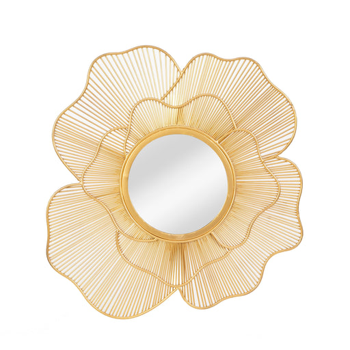 Buy Mirrors - Sian Luxurious Golden Flower Wall Mirror For Living Room & Bedroom Decor by Home4U on IKIRU online store