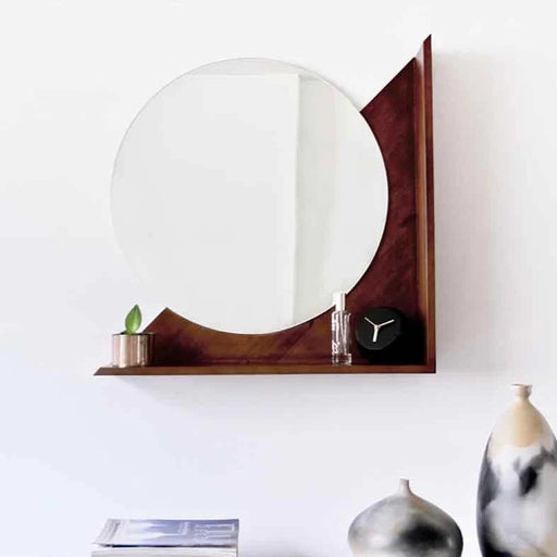 Buy Mirrors - Triangle Mirror Wall Mounted Wooden for Home Decor | Glass Decorative by Objectry on IKIRU online store