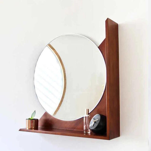 Buy Mirrors - Triangle Mirror Wall Mounted Wooden for Home Decor | Glass Decorative by Objectry on IKIRU online store