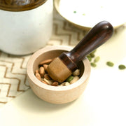 Buy Mortar & Pestle - Barmer Wooden & Stone Mortar & Pestle Set | Okhali Musal For Kitchen & Home by Courtyard on IKIRU online store