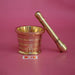 Buy Mortar & Pestle - Brass Mortar And Pestle | Traditional Golden Okhli & Moosal Set by Indian Bartan on IKIRU online store