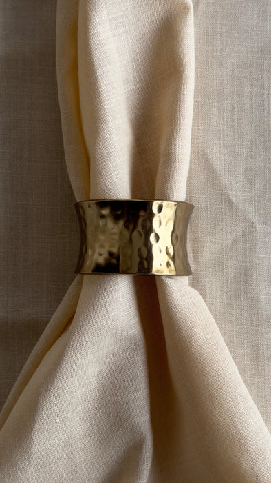 Buy Napkin Rings - Napkin Ring (Cylindrical Hammered) - Set of 4 by The Table Fable on IKIRU online store