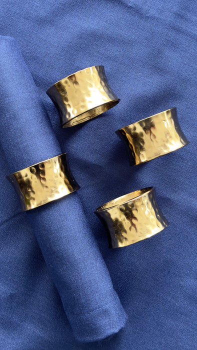 Buy Napkin Rings - Napkin Ring (Cylindrical Hammered) - Set of 4 by The Table Fable on IKIRU online store