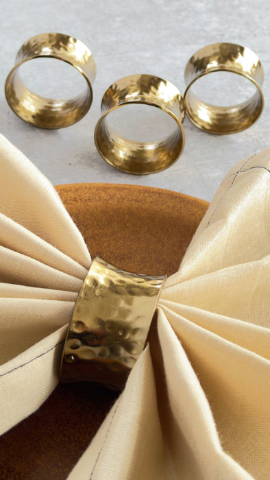 Buy Napkin Rings - Napkin Ring (Cylindrical Hammered) - Set of 4 by The Table Fable on IKIRU online store