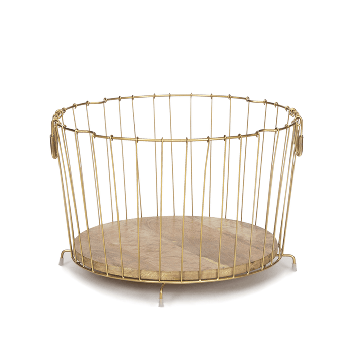 Buy Organizer - Nowa Metallic Gold Finish Multipurpose Storage Basket For Living Room & Kitchen Decor by Home4U on IKIRU online store