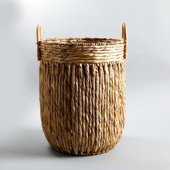 Water Hyacinth Rattan Wiver Storage Basket For Home Organizer
