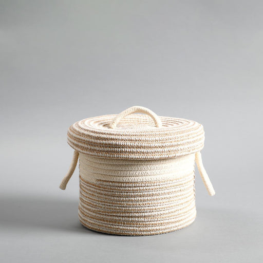 Buy Organizer - White & Light Yellow Cotton Rope Pastro Storage Basket For Home & Organizer by Home4U on IKIRU online store