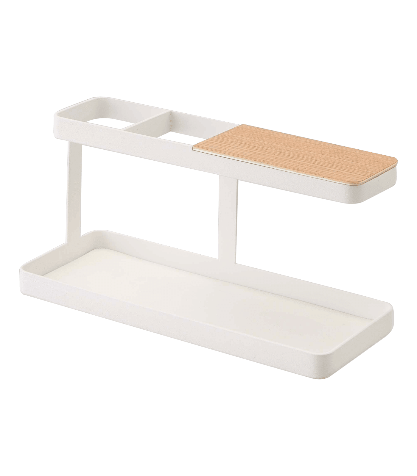Buy Organizer - White Steel & Wood Table Storage Holder Stand For Home And Organizer by Arhat Organizers on IKIRU online store
