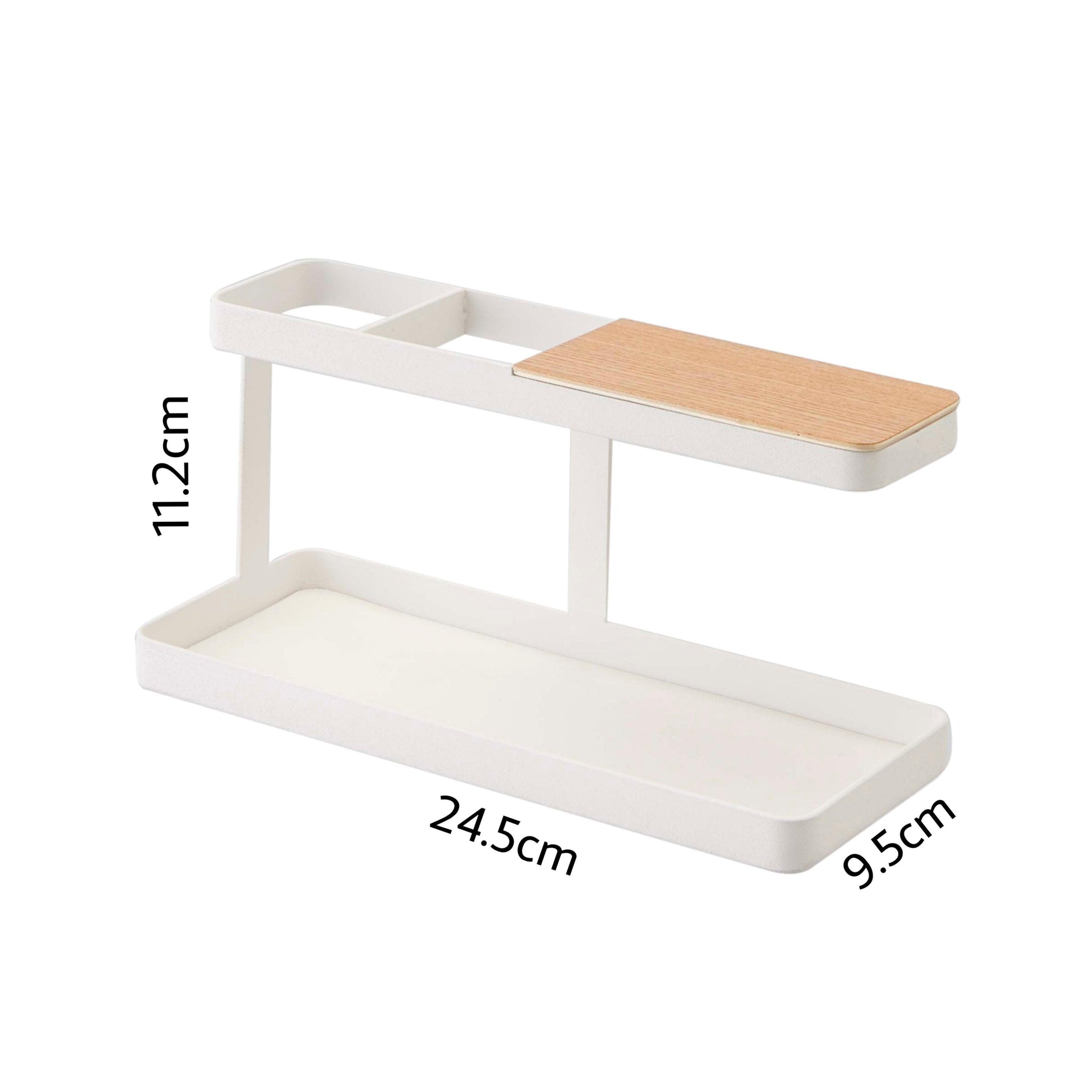 Buy Organizer - White Steel & Wood Table Storage Holder Stand For Home And Organizer by Arhat Organizers on IKIRU online store