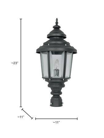 Buy Outdoor Lights - Black Aluminium Crinkle Medium Exterior Gate Light Lamp For Outdoor Decor by Fos Lighting on IKIRU online store