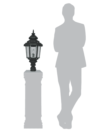 Buy Outdoor Lights - Black Aluminium Crinkle Medium Exterior Gate Light Lamp For Outdoor Decor by Fos Lighting on IKIRU online store