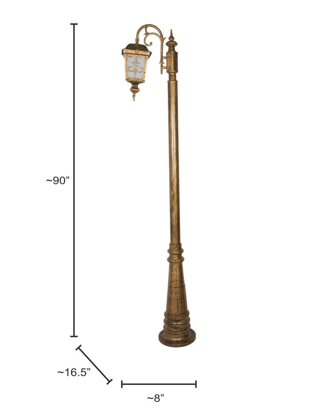 Buy Outdoor Lights - Gold Antique Londonderry Single Outdoor Gate Post Lamp Light For Home Decor by Fos Lighting on IKIRU online store