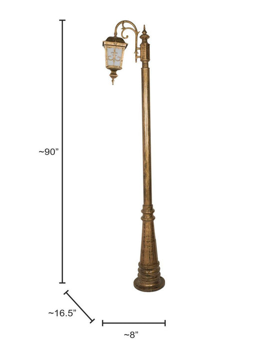 Buy Outdoor Lights - Gold Antique Londonderry Single Outdoor Gate Post Lamp Light For Home Decor by Fos Lighting on IKIRU online store
