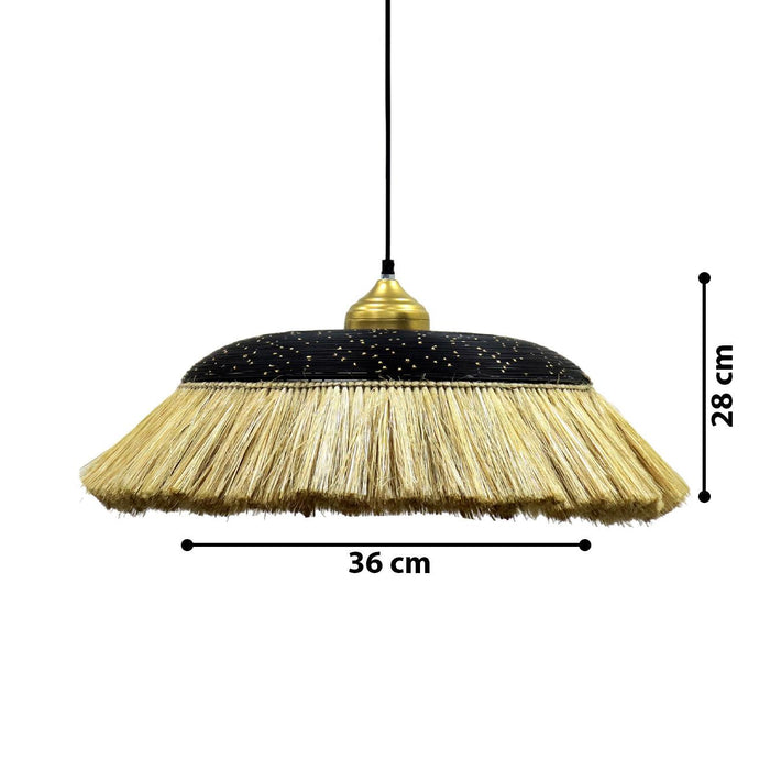 Buy Hanging Lights - Parasole Medium Hanging Lamp | Palm Leaves Ceiling Light by Home Blitz on IKIRU online store