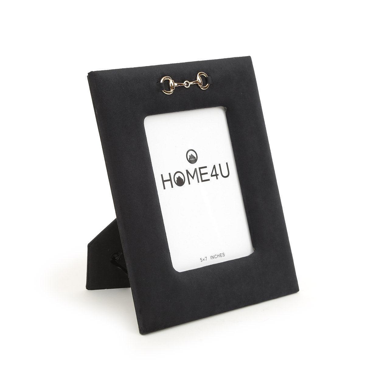 Buy Photo Frames - Tresor Wooden & Velvet Black Fabric Photo Frame For Gifting by Home4U on IKIRU online store