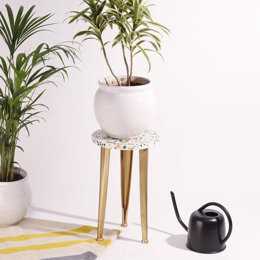 Buy Plant stand - Colourful Terazzo Round Top Plant Stand For Indoor And Outdoor Plantation by Casa decor on IKIRU online store