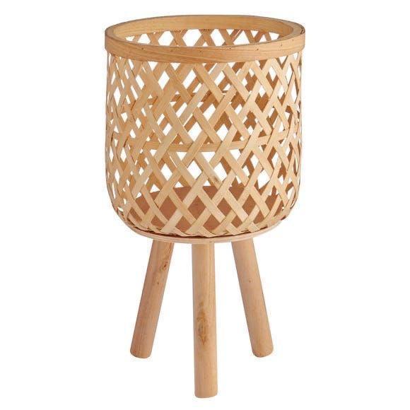 Buy Planter - Bamboo Handwoven Plant Pot With Removable Tripod Legs | Planter Stand For Living Room & Balcony by Tesu on IKIRU online store