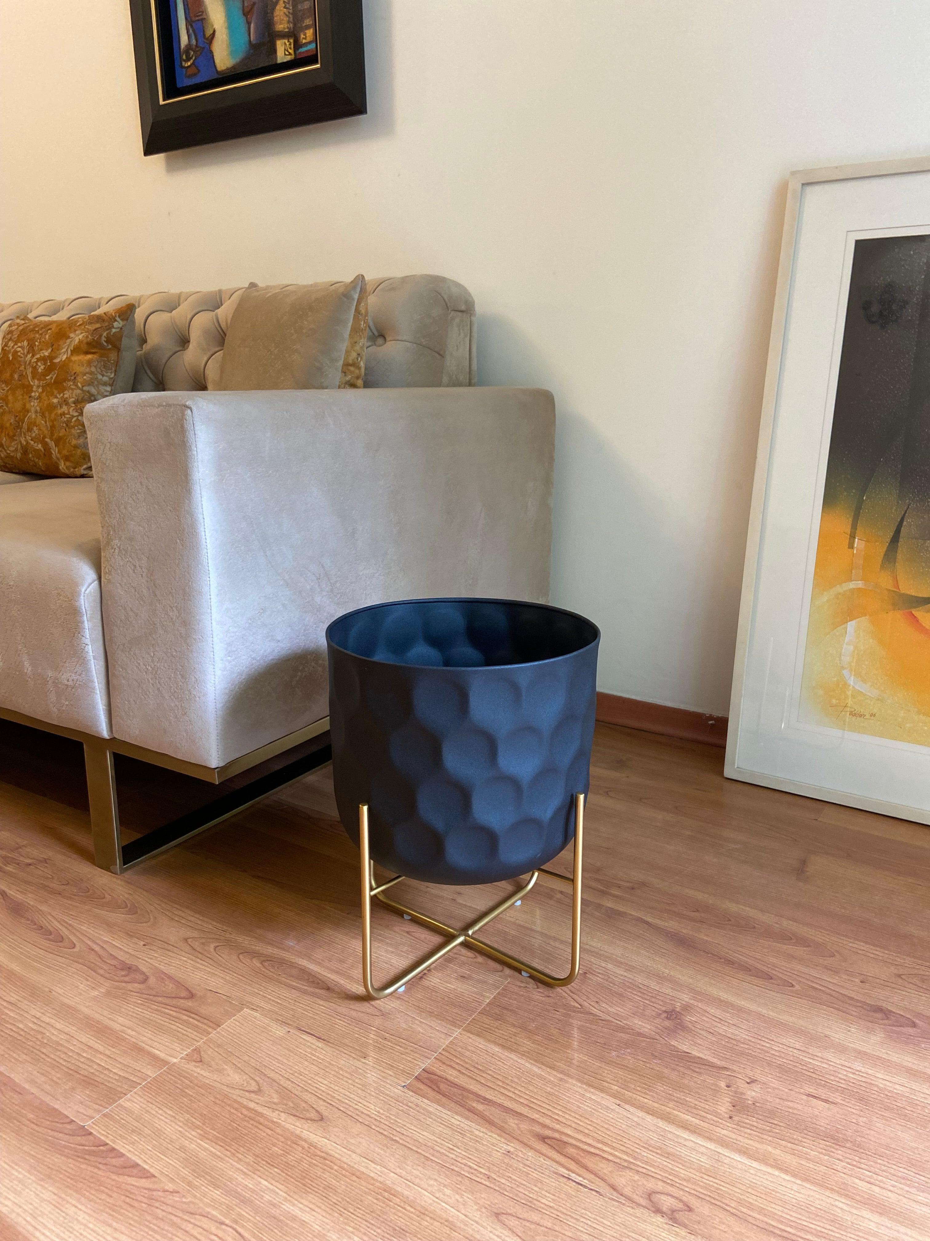 Buy Planter - Black Metal Bella Patterned Floor Planter | Standing Flower Pot Indoor & Outdoor Decor by House of Trendz on IKIRU online store