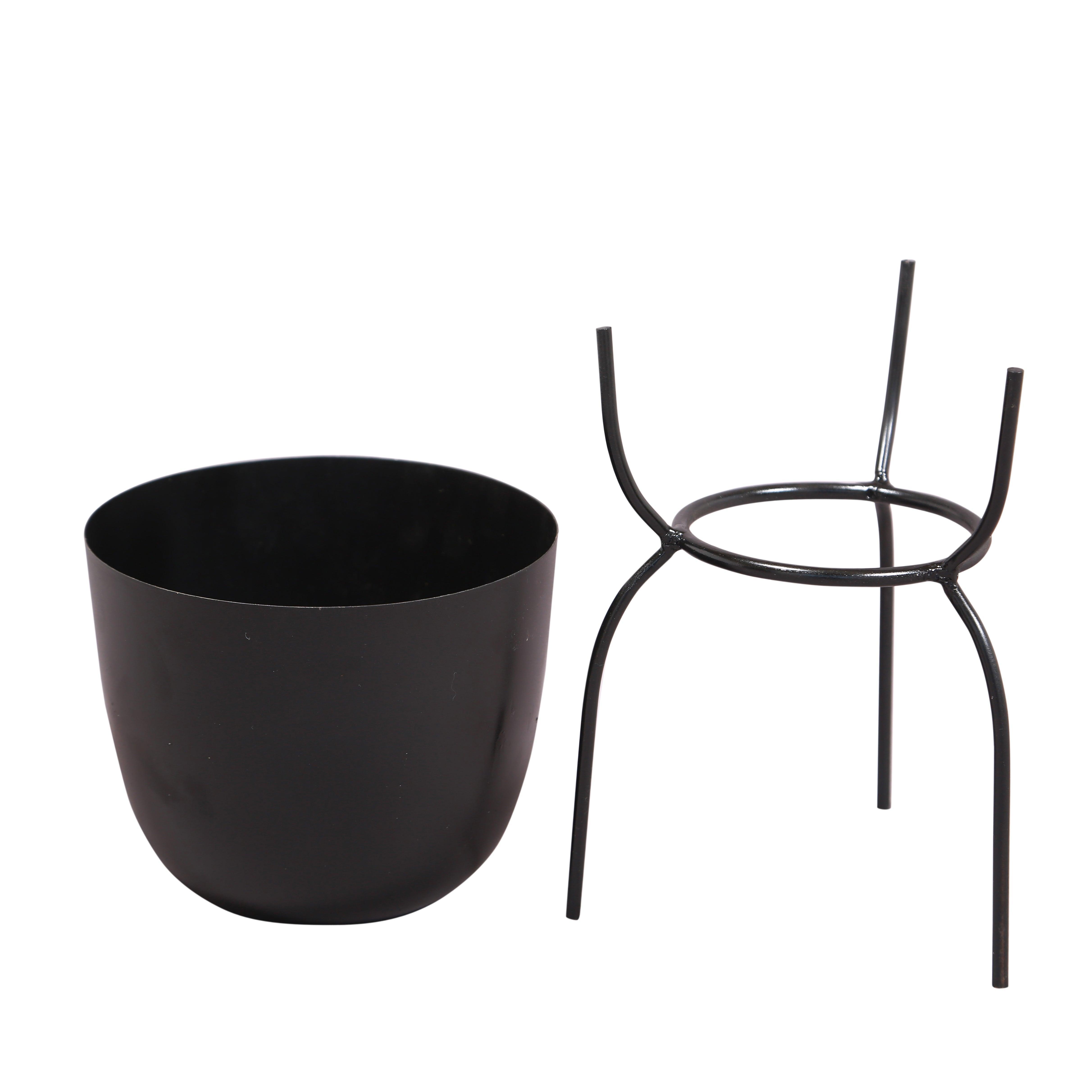 Buy Planter - Black Metal Planter Stand for Indoor Plants & Living Room Decor by Manor House on IKIRU online store
