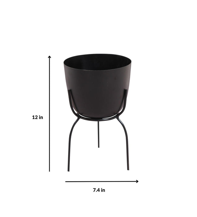 Buy Planter - Black Metal Planter Stand for Indoor Plants & Living Room Decor by Manor House on IKIRU online store