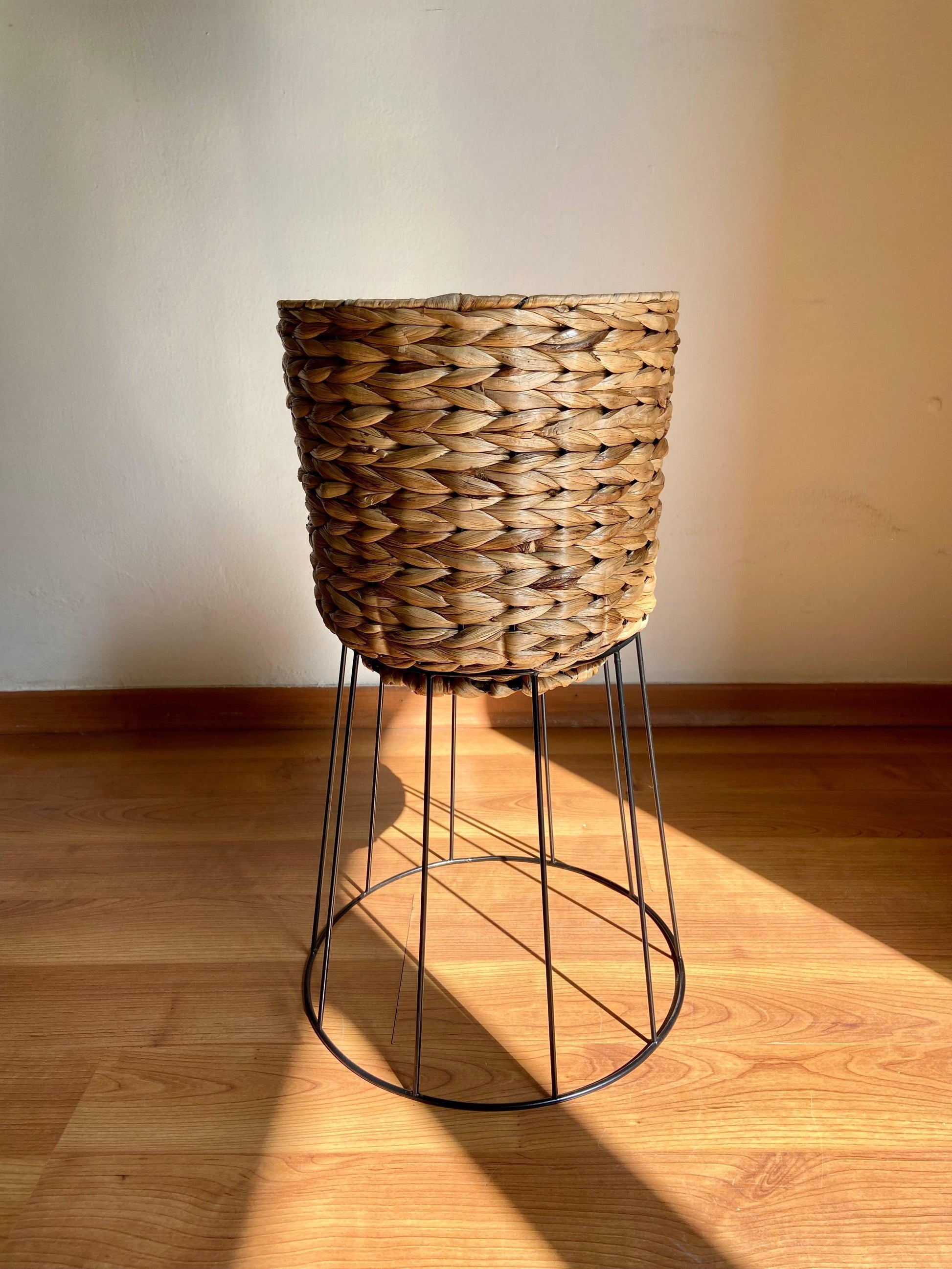 Buy Planter - Brown Seagrass Floor Planter with Stand | Standing Pot For Indoor Decoration by House of Trendz on IKIRU online store