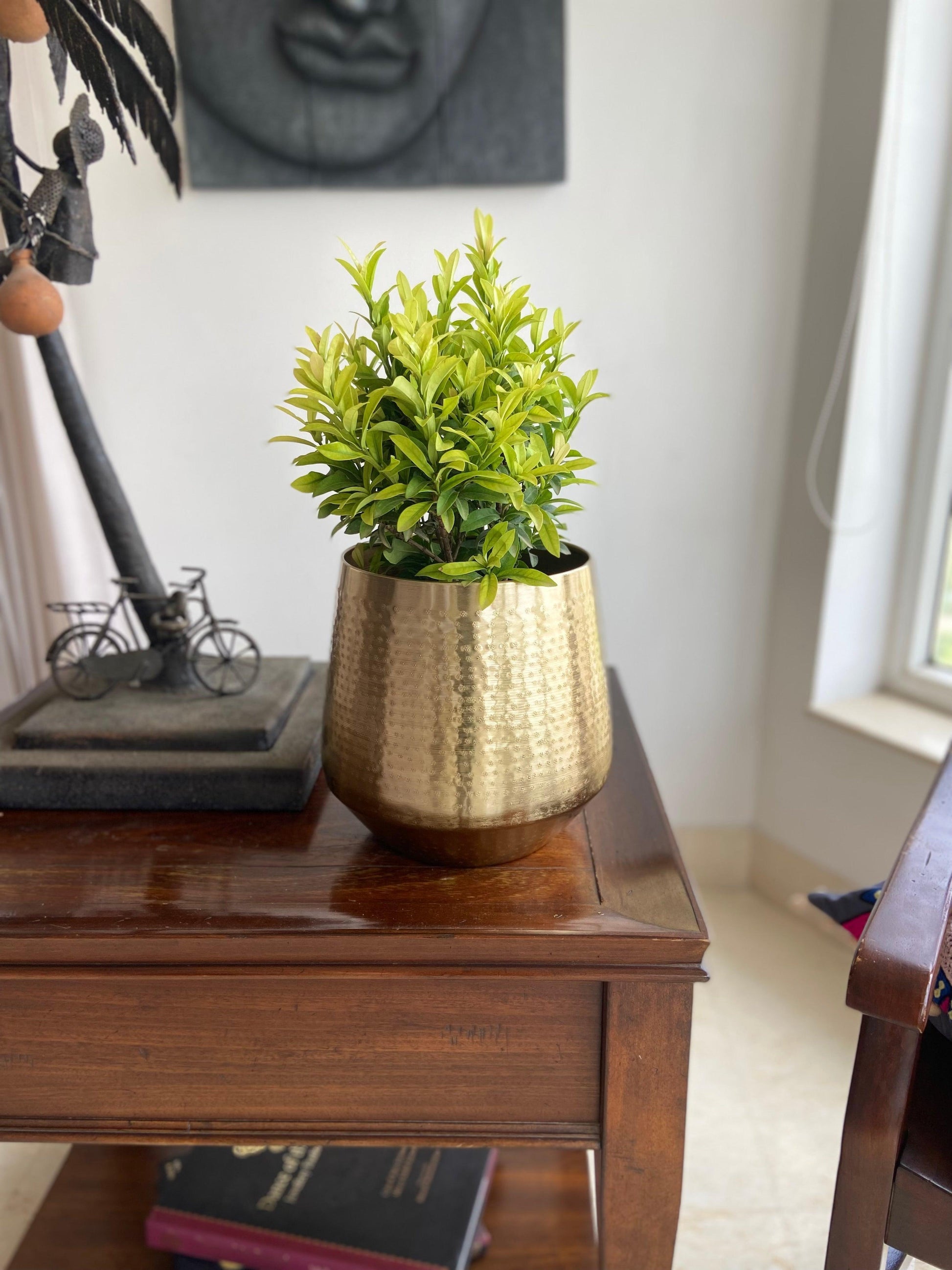 Buy Planter - Decorative Golden Metal Stratton Floor Planter | Table Flower Pot For Home Decor by House of Trendz on IKIRU online store