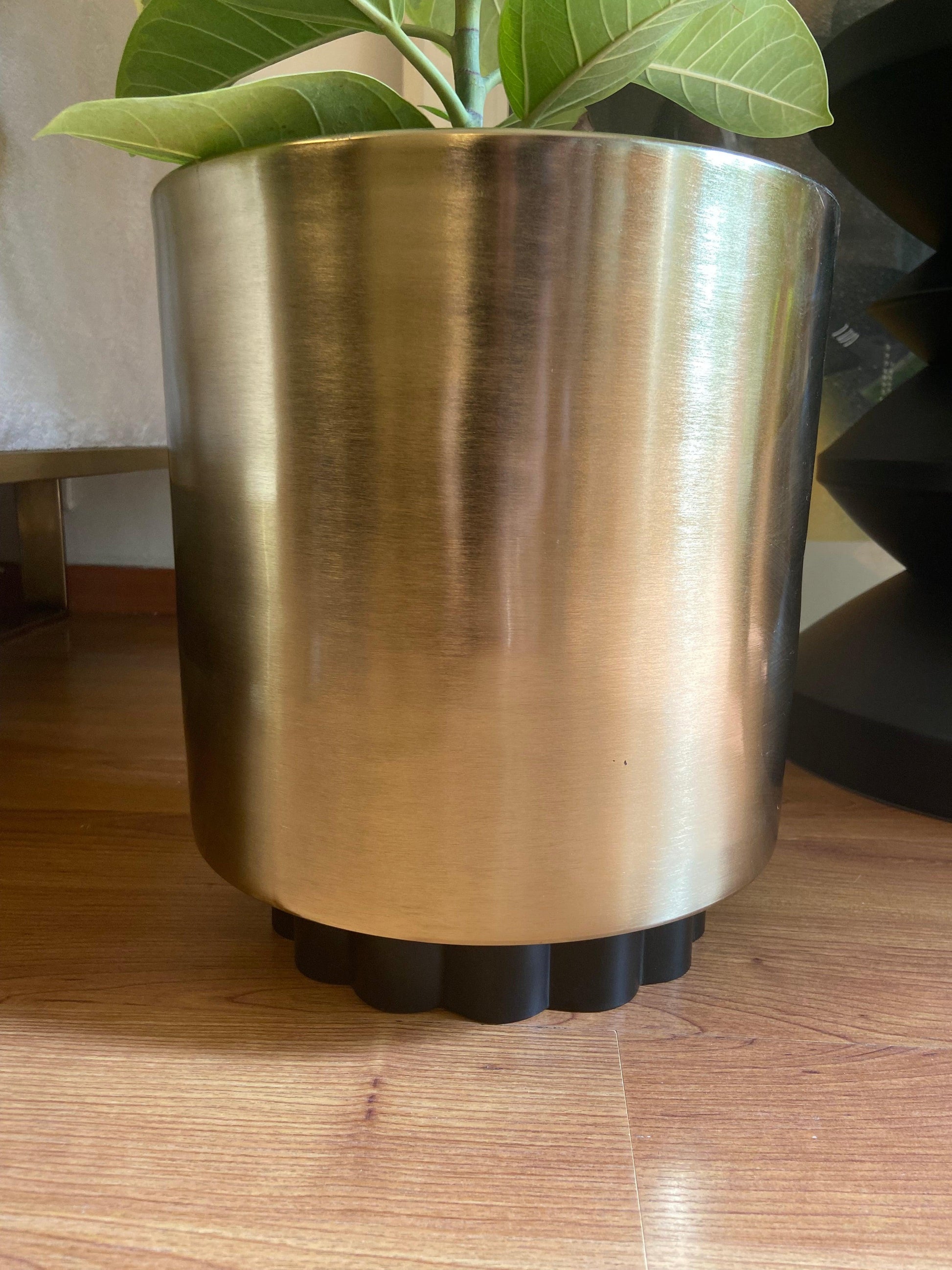 Buy Planter - Golden Metal Nordic Style Floor Planter | Decorative Standing Flower Pot For Home by House of Trendz on IKIRU online store