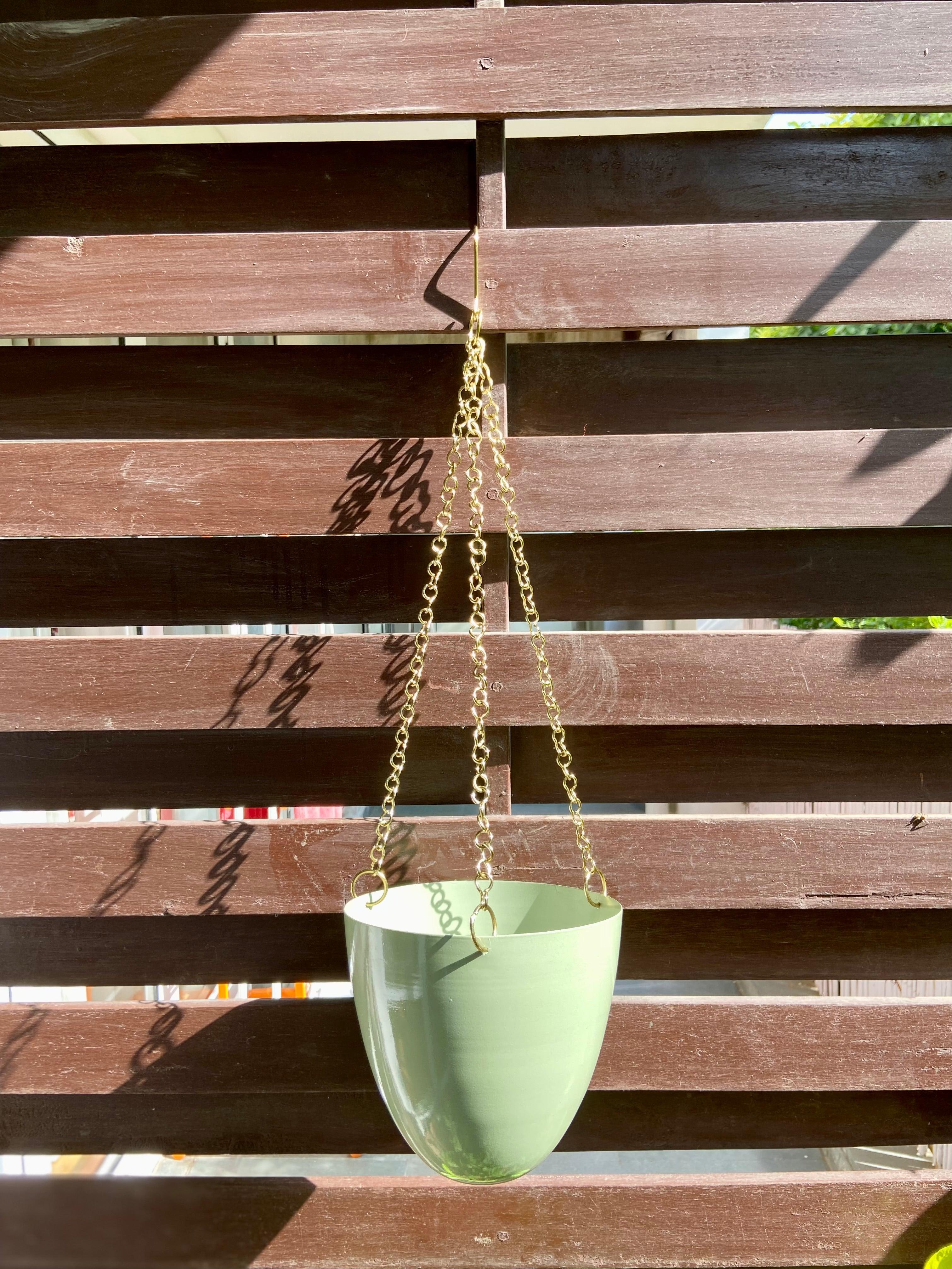 Buy Planter - Green Metal Decorative Wall Hanging Planter | Round Pot For Indoor or Outdoor Space by House of Trendz on IKIRU online store