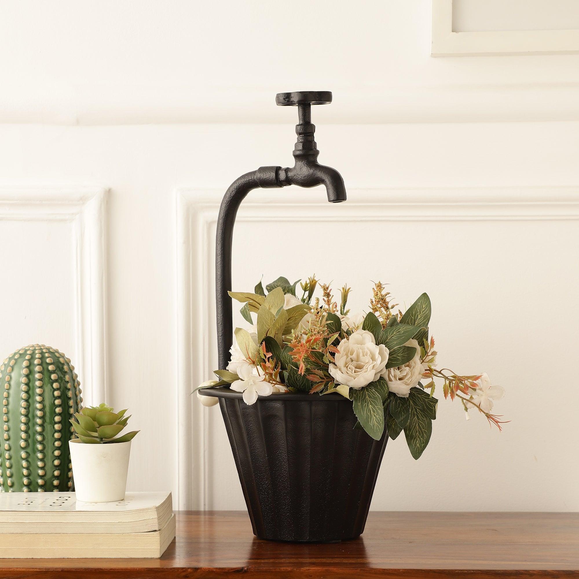 Buy Planter - Luxurious Aluminium Nal Indoor Planter | Decorative Pot With Tap For Kitchen & Living Room Decor by De Maison Decor on IKIRU online store