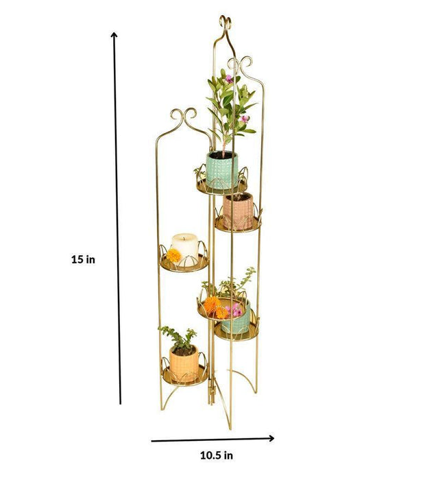 Buy Planter - Soha Planter Tall Gold Finish | Outdoor Multipurpose Stand For Plants by Manor House on IKIRU online store