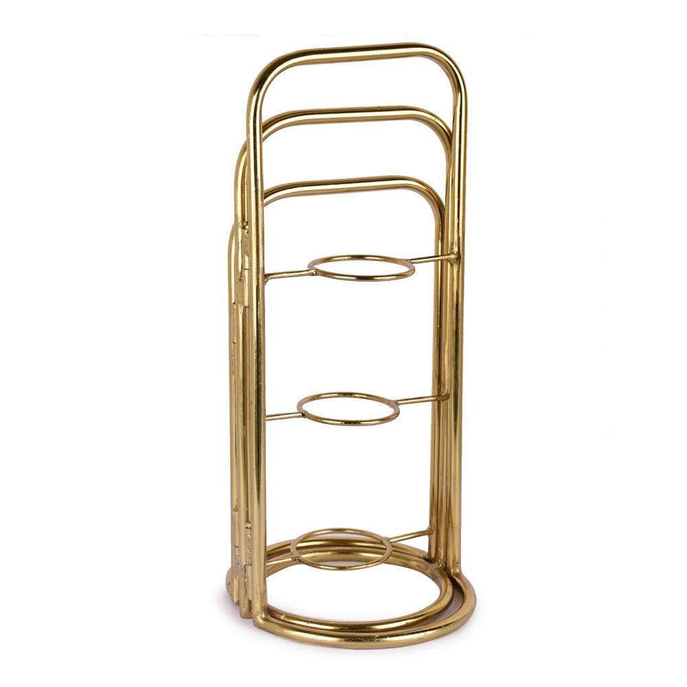 Buy Planter - Veena Gold Foldable Planter with 3 Pots | Luxury Vase Pot by Manor House on IKIRU online store