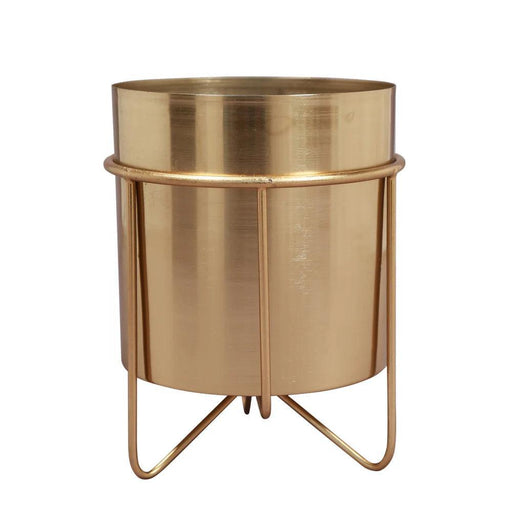 Buy Planter - Waves Golden Metal Planter with Stand 8.3 inches tall by Manor House on IKIRU online store