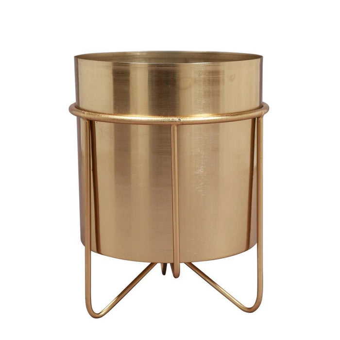 Buy Planter - Waves Golden Metal Planter with Stand 8.3 inches tall by Manor House on IKIRU online store