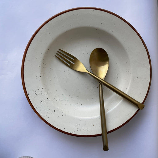 Buy Plates - Brown & Cream Pasta Plate by Ceramic Kitchen on IKIRU online store
