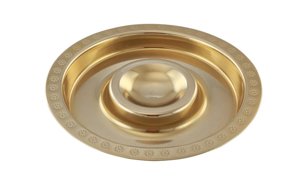 Buy Plates - Gold Steel Metal Chip and Dip Serving Plate For Center Table & Dining Decor by Manor House on IKIRU online store