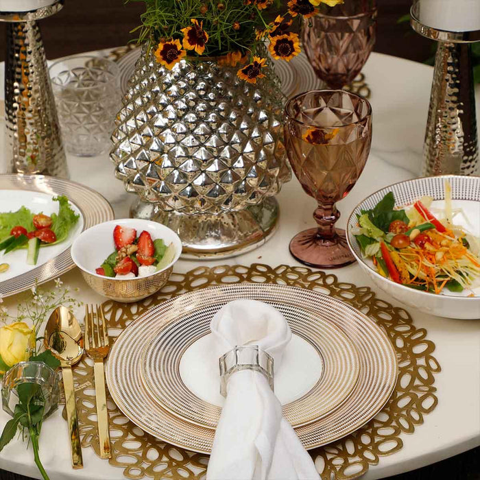 Buy Plates - Platina Luxurious White & Gold Round Side Quarter Plate For Dinner & Home by Home4U on IKIRU online store