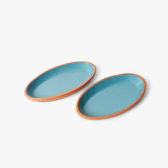 Buy Plates - Terracotta Oval Plate Set Of 2 For Home Decor And Kitchenware by Casa decor on IKIRU online store