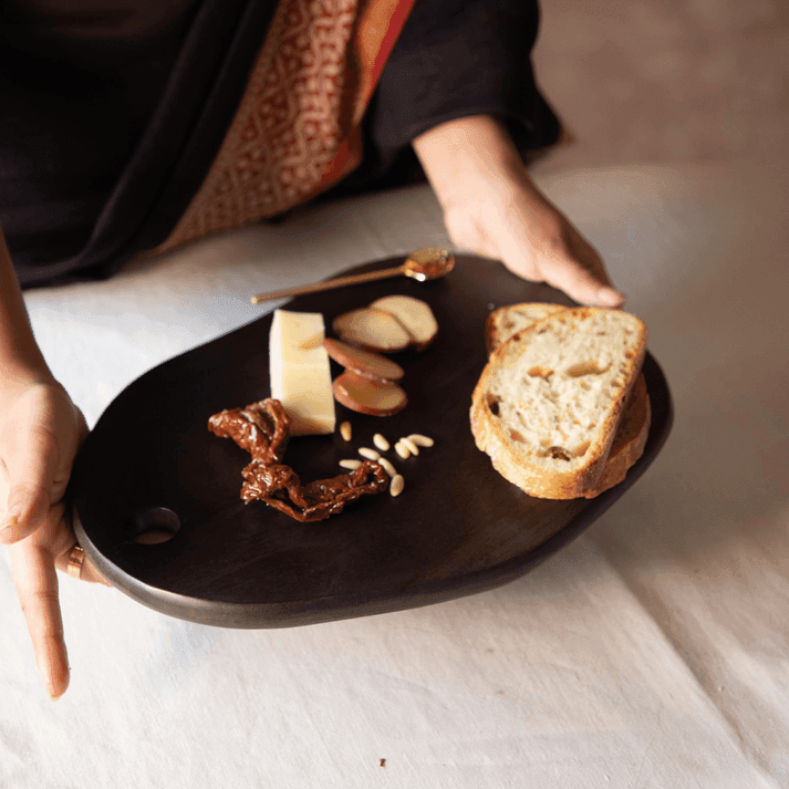 Buy Platter - Black Wash Organic Platter by Muun Home on IKIRU online store