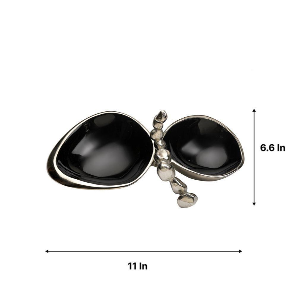 Buy Platter - Double Bowl Serving Platter For Center & Dining Table | Decorative Stone & Metal Serveware by De Maison Decor on IKIRU online store