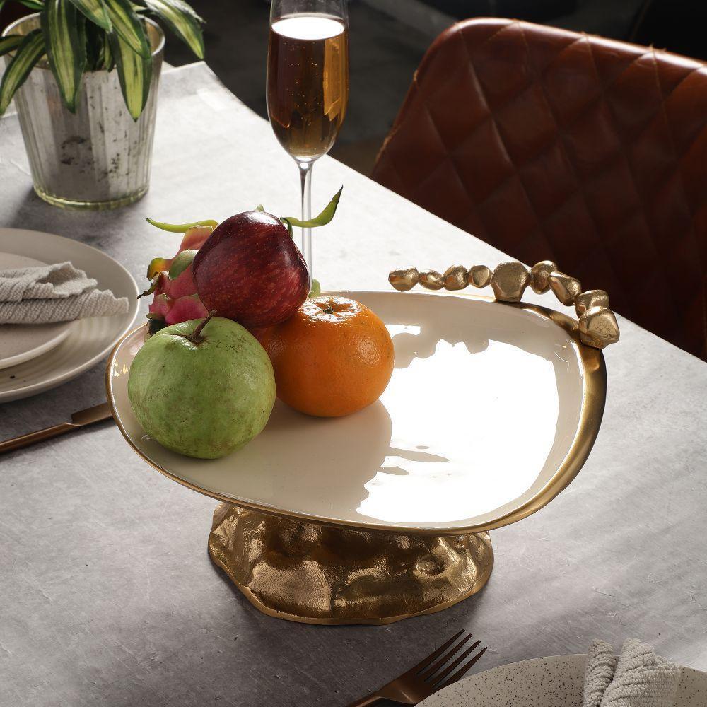 Buy Platter - Modern Stone & Metal Cake Stand | Dessert Serving Platter For Dining Table & Kitchen by De Maison Decor on IKIRU online store