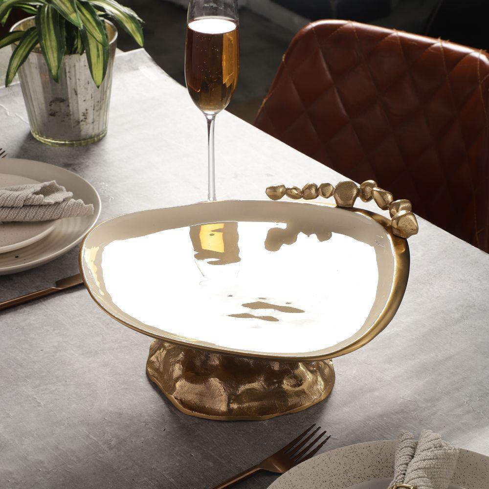 Buy Platter - Modern Stone & Metal Cake Stand | Dessert Serving Platter For Dining Table & Kitchen by De Maison Decor on IKIRU online store