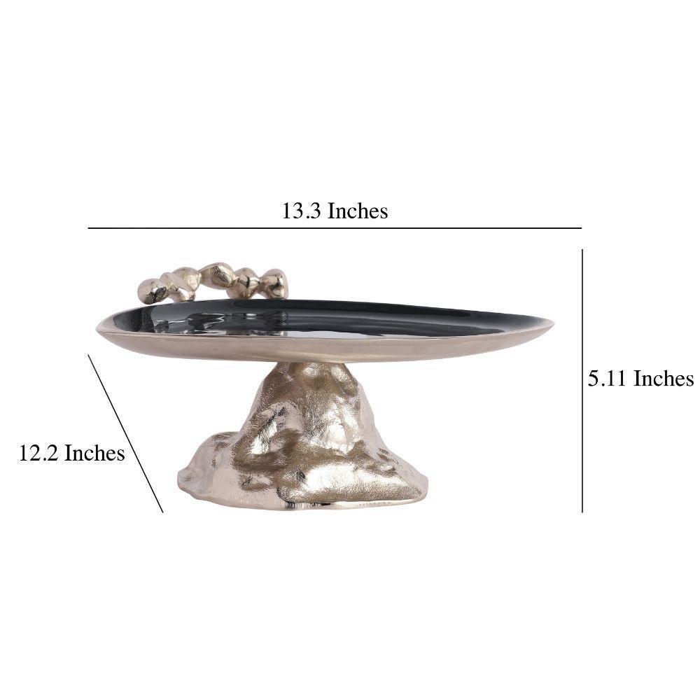 Buy Platter - Modern Stone & Metal Cake Stand | Dessert Serving Platter For Dining Table & Kitchen by De Maison Decor on IKIRU online store