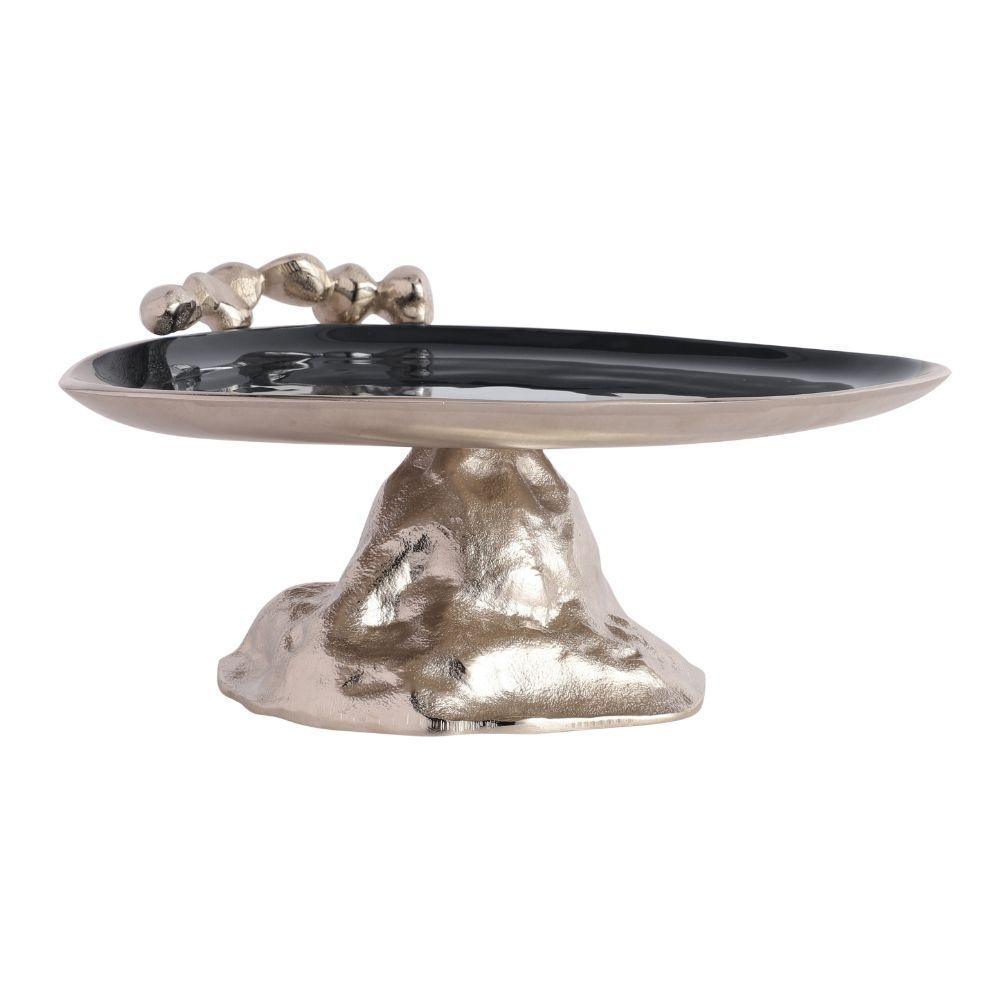 Buy Platter - Modern Stone & Metal Cake Stand | Dessert Serving Platter For Dining Table & Kitchen by De Maison Decor on IKIRU online store